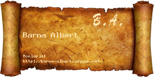 Barna Albert névjegykártya