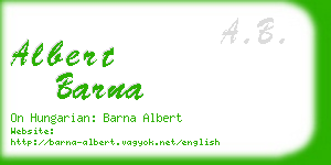 albert barna business card